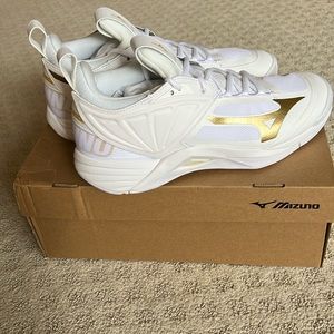 Mizuno Wave Momentum 2 Volleyball Shoes Sneakers Brand New Size 10.5 White Gold